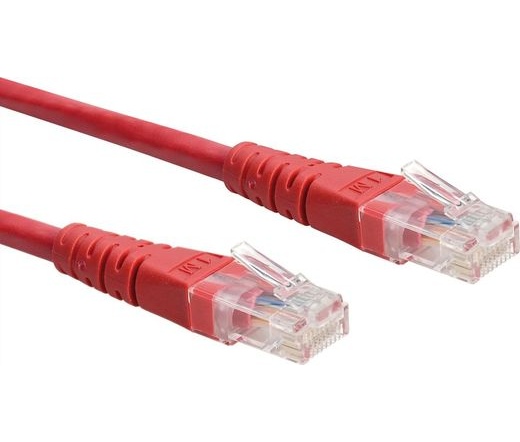 Cable ROLINE UTP CAT6 patch 0,3m piros