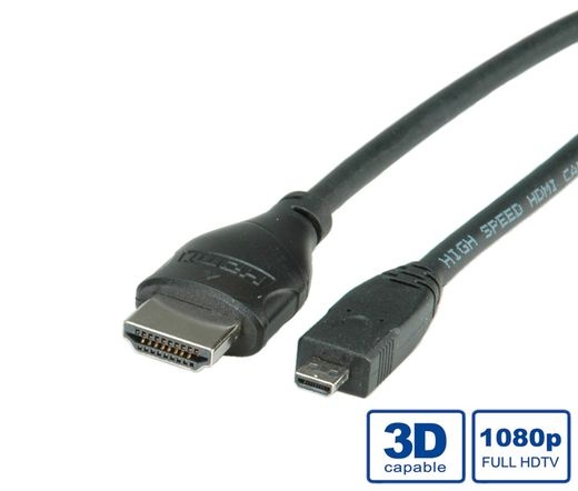 Cable ROLINE HDMI-Micro HDMI Ethernet 2m