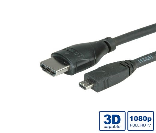 Cable ROLINE HDMI-Micro HDMI Ethernet 2m