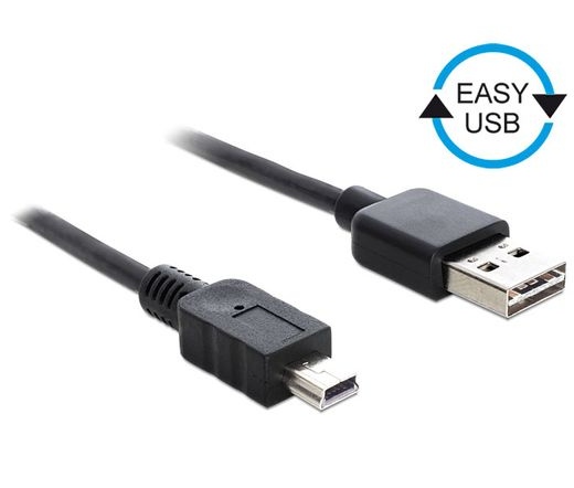 DELOCK Cable EASY-USB 2.0-A male -> USB 2.0 mini male 5 m