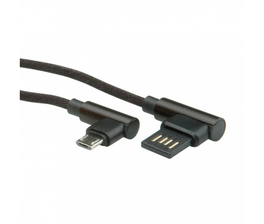 ROLINE USB 2.0 Type-A megfordítható - Micro-B (90°-kal elfordított) 1,8m