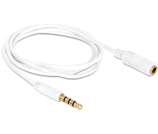 Delock Extension Cable Audio Stereo Jack 3.5 mm male / female IPhone 4 pin 0,5 m