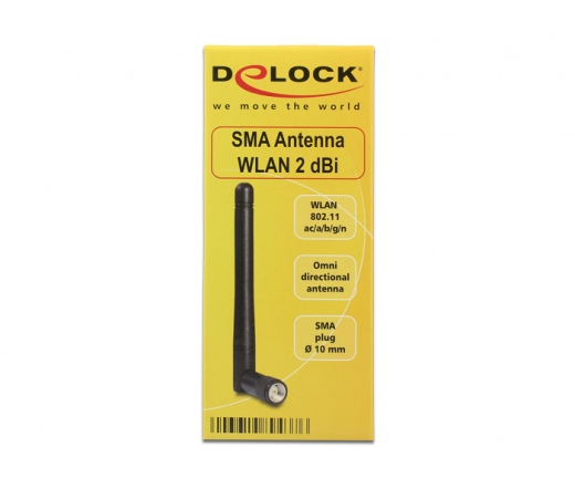 DELOCK 802.11ac/a/b/g/n WLAN-antenna SMA-dugó 2dBi