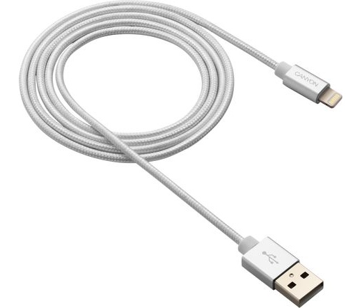 CANYON MFI-3 USB/Lightning kábel gyöngyfehér