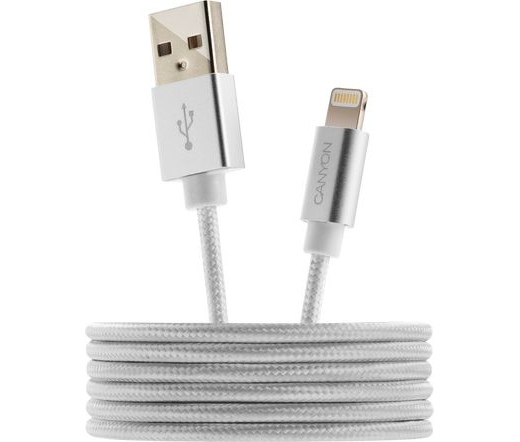 CANYON MFI-3 USB/Lightning kábel gyöngyfehér