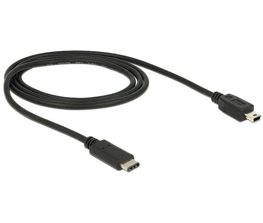 DELOCK Cable USB Type-C 2.0 dugó > USB 2.0 Mini-B típusú dugó 1 m fekete (83603)