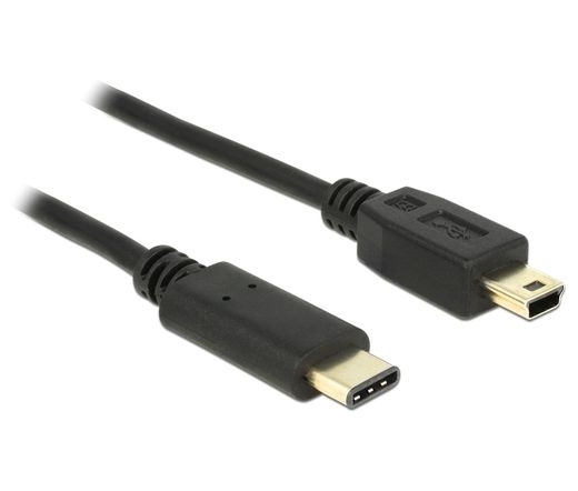 DELOCK Cable USB Type-C 2.0 dugó > USB 2.0 Mini-B típusú dugó 1 m fekete (83603)