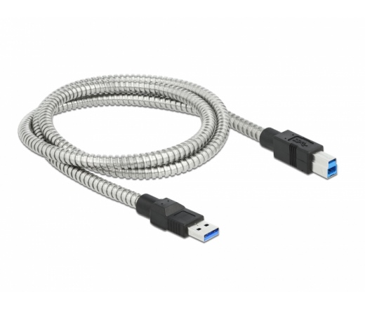 DELOCK USB 3.2 Gen 1 Cable Type-A male to Type-B male with metal jacket 1m