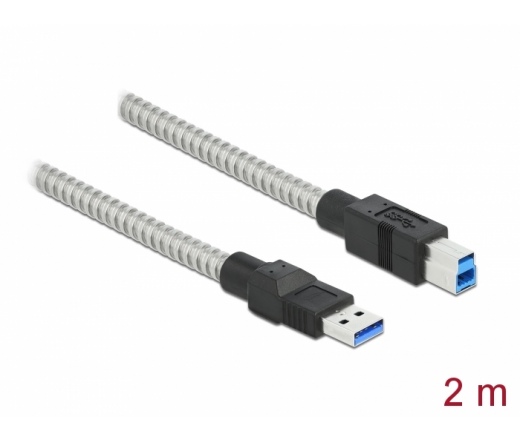 DELOCK USB 3.2 Gen 1 Cable Type-A male to Type-B male with metal jacket 2m