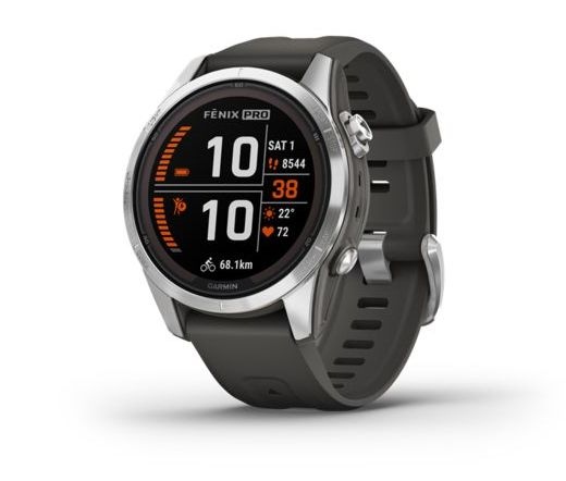 GARMIN Fenix 7S Pro Solar - Silver with Graphite Band