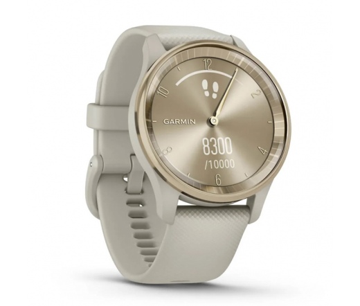 GARMIN Vívomove Trend - Cream Gold Stainless Steel Bezel with French Gray Case and Silicone Band