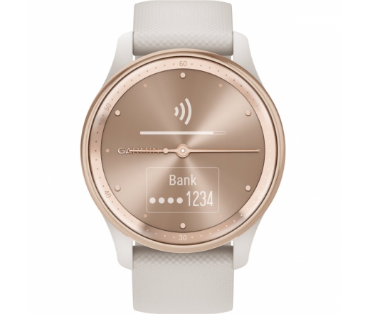 GARMIN Vívomove Trend - Peach Gold Stainless Steel Bezel with Ivory Case and Silicone Band