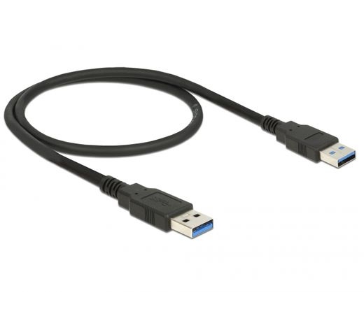 Delock USB 2.0 A dugó > USB 2.0 A dugó fekete - 0,5 m