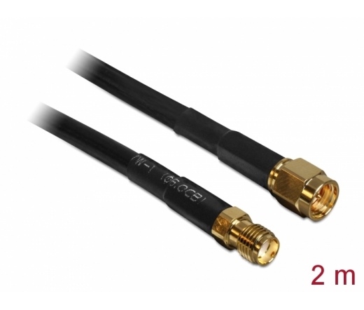 Delock 88443 CFD200 alacsony jelveszteségű 2 m SMA antenna kábel