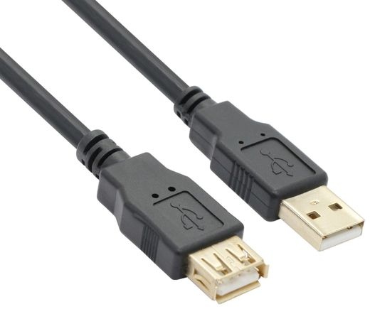 VCOM kábel USB 2.0 Hosszabbító 1.8m Fekete , Premium (A/A)