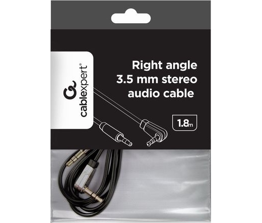 GEMBIRD Right angle 3.5 mm stereo audio cable, 1.8 m