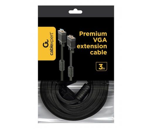 GEMBIRD Premium VGA Extension dual-shielded w/2*ferrite 3m