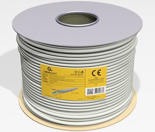 GEMBIRD CAT5e UTP LAN cable (premium CCA), solid, 100 m