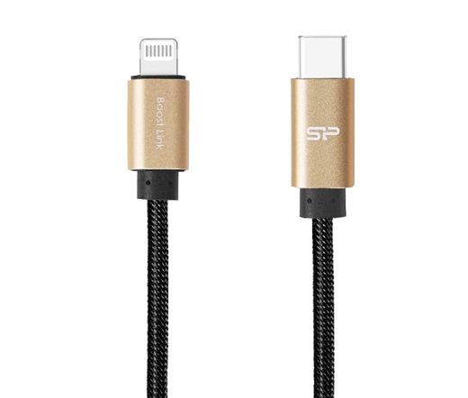 SILICON POWER LK30CL Nylon USB-C - Lightning 1m 3,0A QC Champagne