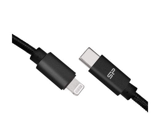 SILICON POWER LK30CL Nylon USB-C - Lightning 1m 3,0A QC Black