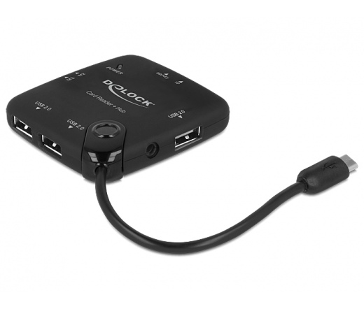 Delock Micro USB OTG Card Reader + 3 port USB Hub