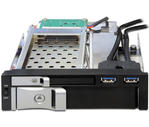 MOBIL RACK 5,25" DELOCK for 1 x 2.5 + 1 x 3.5 SATA HDD + 2 x USB 3.0 ports