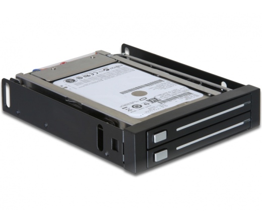 MOBIL RACK DELOCK 3,5" USB 2.0 / SATAII külső SATA HDD ház Szürke (47189)