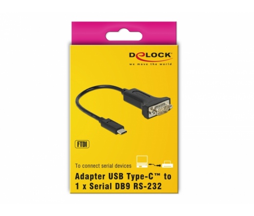 Delock Adapter, USB Type-C > 1 db soros DB9 RS-232