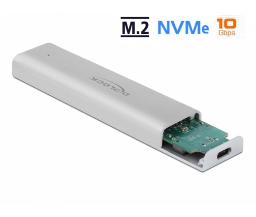 Delock M.2 2280 PCIe NVMe USB3.2 Gen 2×1 C külső ház szürke