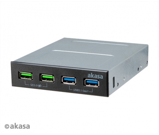 AKASA 4 Port USB Charger Panel with dual Quick Charge 3.0 and dual USB 3.1 Gen 1 Ports