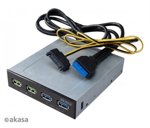 AKASA 4 Port USB Charger Panel with dual Quick Charge 3.0 and dual USB 3.1 Gen 1 Ports