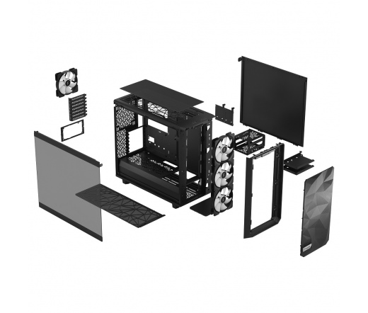 FRACTAL DESIGN Meshify 2 Lite - Light Tempered Glass RGB - black