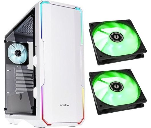 HÁZ BITFENIX Enso RGB Midi-Tower - Tempered Glass - White +2x Spectre