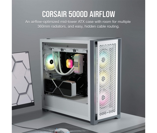 CORSAIR iCue 5000D RGB Airflow - White