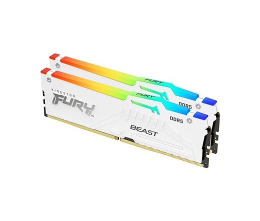 KINGSTON Fury Beast RGB DDR5 6000MHz CL40 32GB Kit2 Intel XMP White