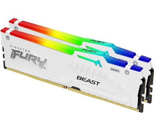 KINGSTON Fury Beast RGB DDR5 5600MHz CL36 64GB Kit2 AMD Expo White