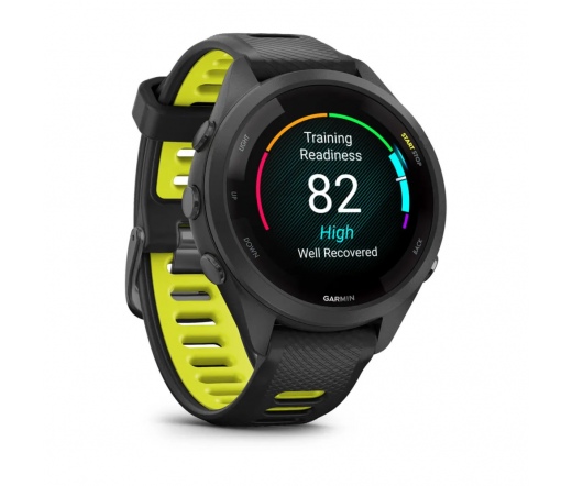 GARMIN Forerunner 265S Black Bezel and Case with Black/Amp Yellow Silicone Band