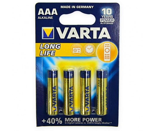 Varta Longlife 1.5V AAA alkáli elem 4db