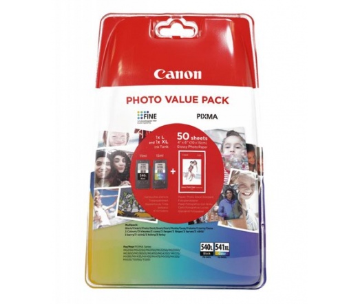 CANON PG-540L/CL-541XL/GP-501 10x15cm 50lap Photo Value Pack w/Sec