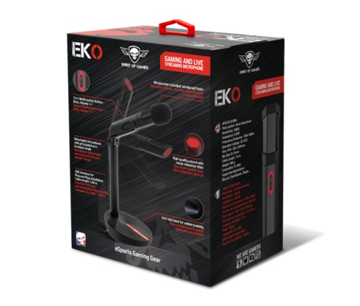 Spirif of Gamer EKO USB mikrofon piros/fekete