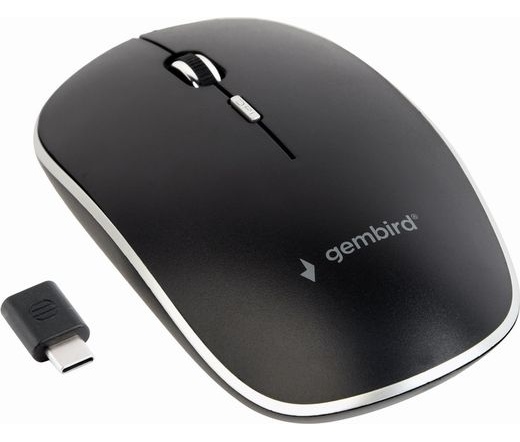 GEMBIRD MUSW-4BSC-01 Silent wireless optical mouse, black, Type-C receiver