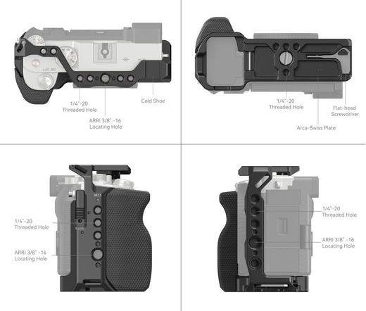 SMALLRIG Cage with Side Handle for Sony Alpha 7C Camera 3212B